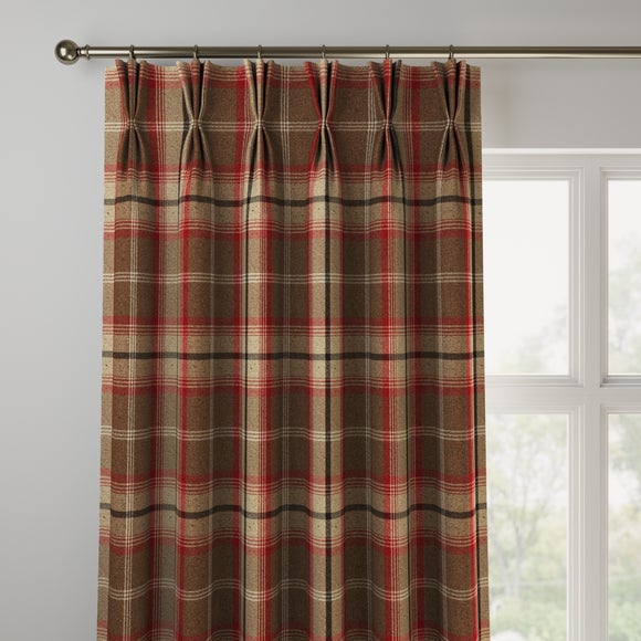 Highland Check Made to Measure Curtains Highland Check Rosso