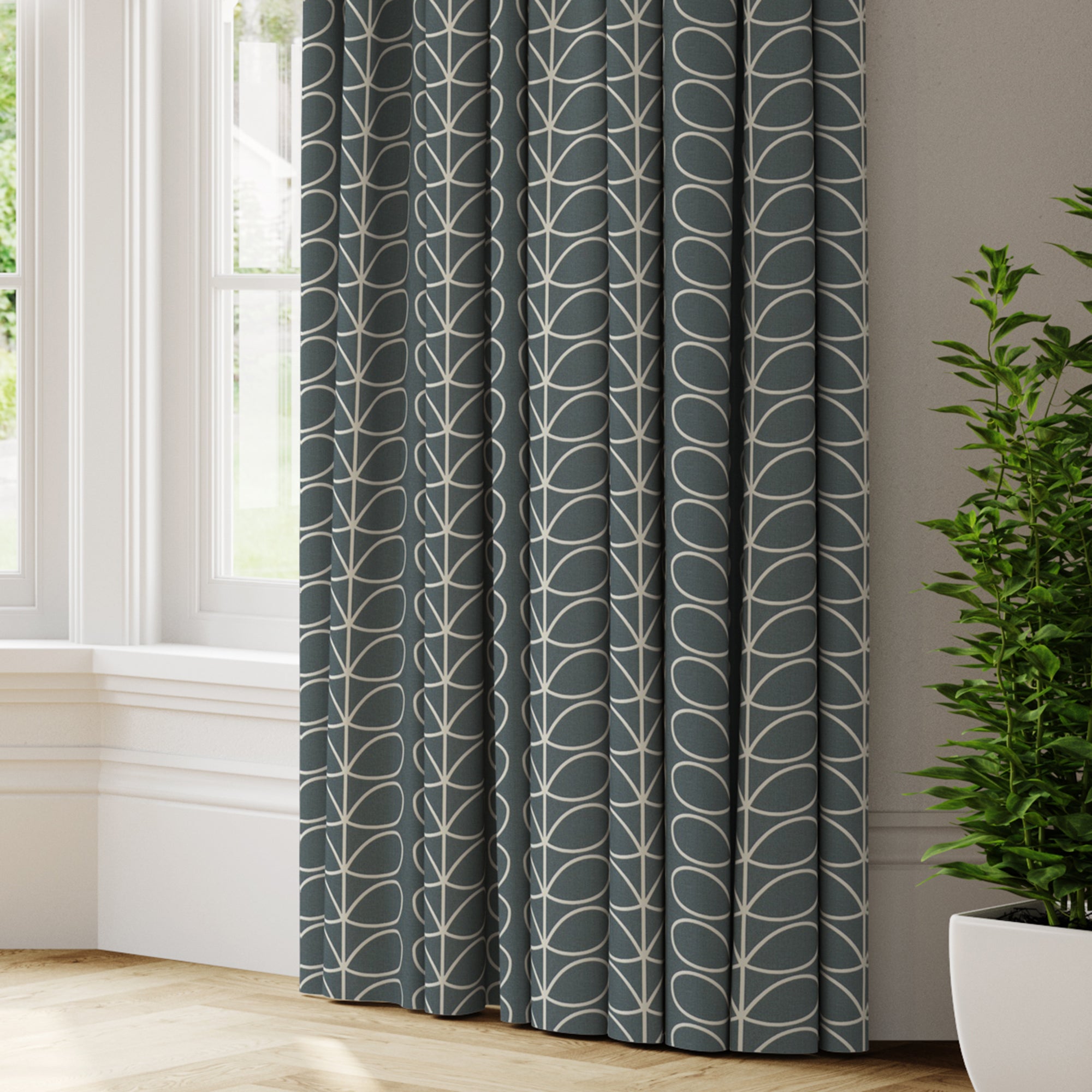 Orla Kiely Linear Stem Made to Measure Curtains Orla Kiely Linear Stem Grey