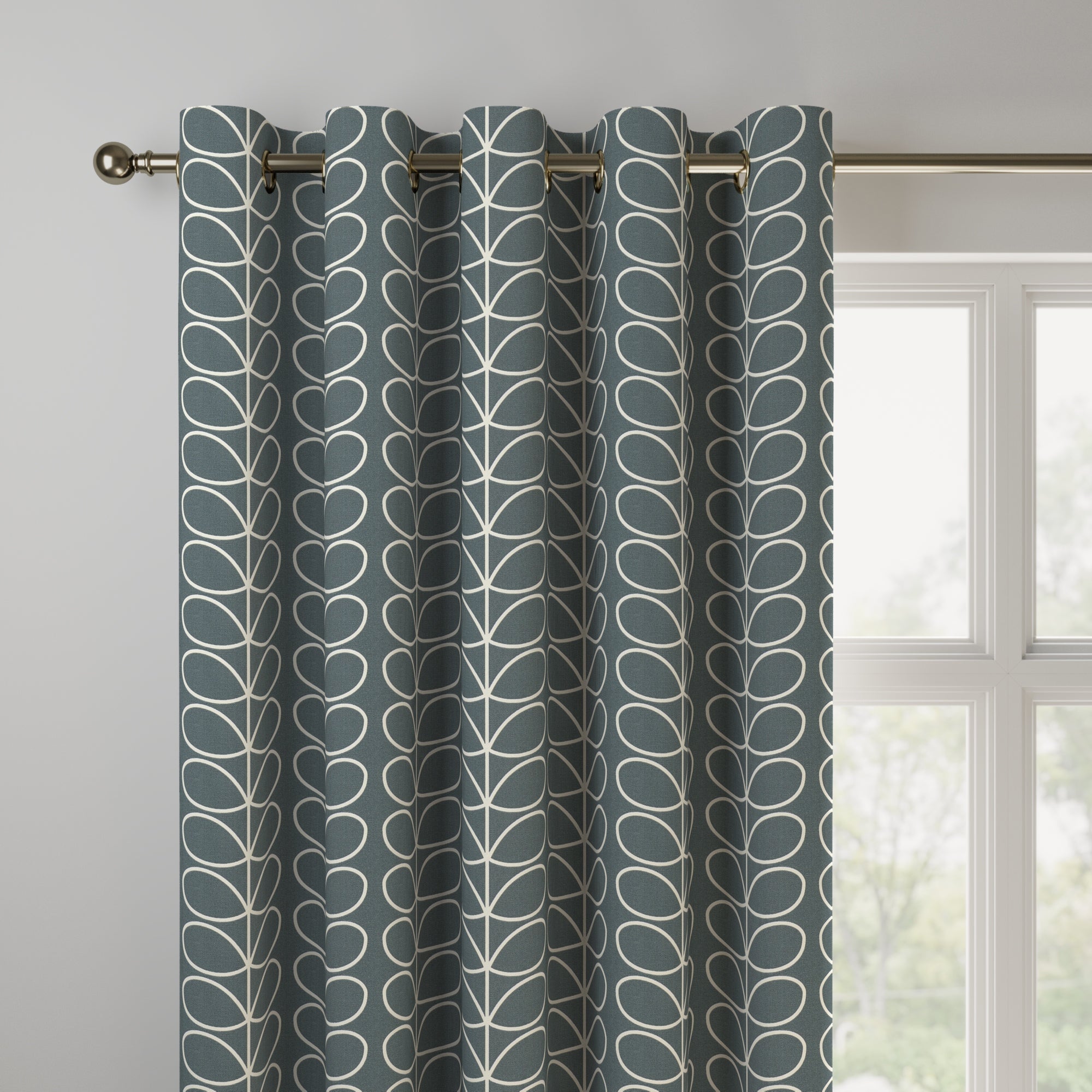 Orla Kiely Linear Stem Made to Measure Curtains Orla Kiely Linear Stem Grey