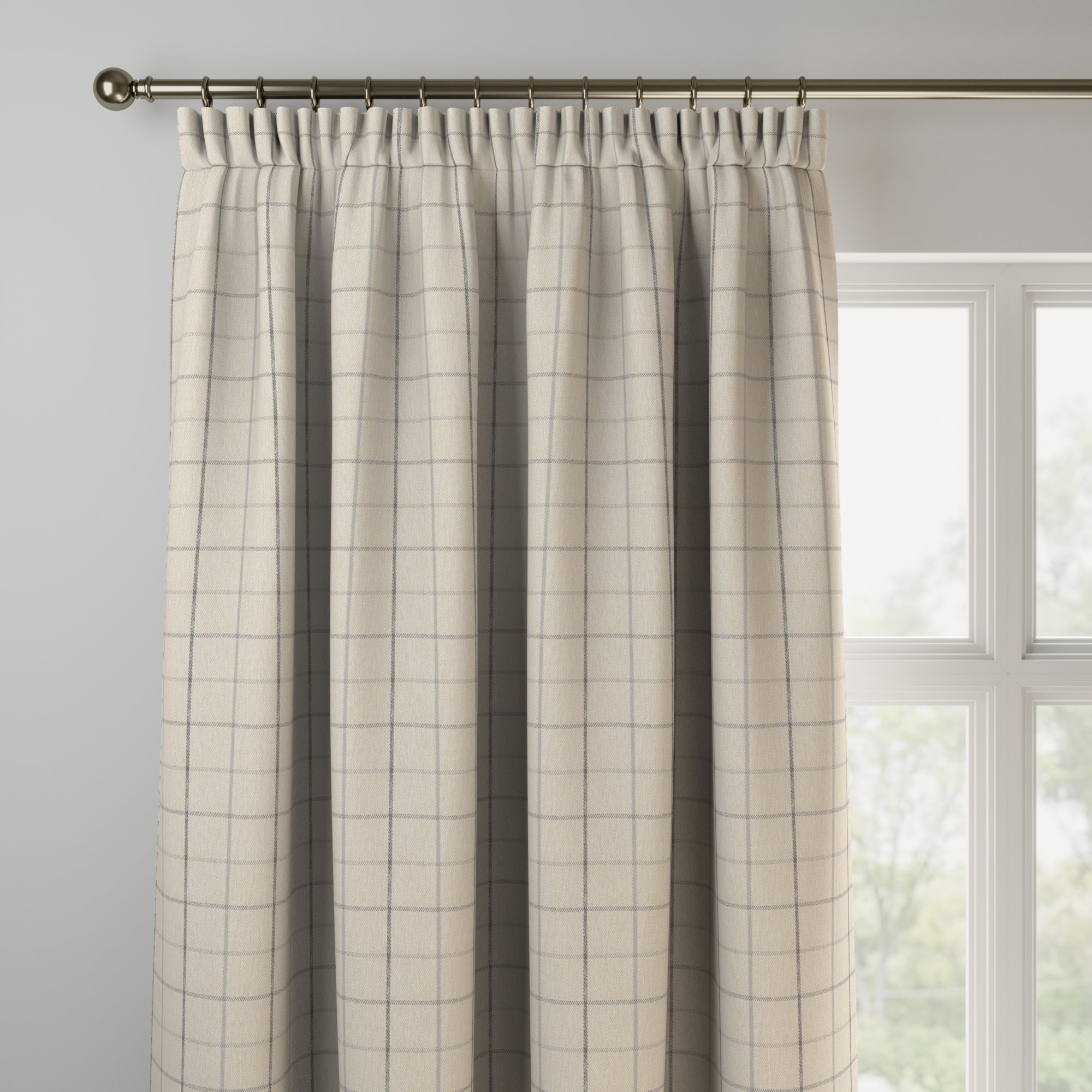 Nicole Check Made to Measure Curtains Nicole Check Grey