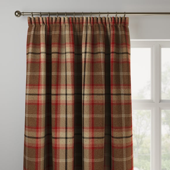 Highland Check Made to Measure Curtains Highland Check Rosso