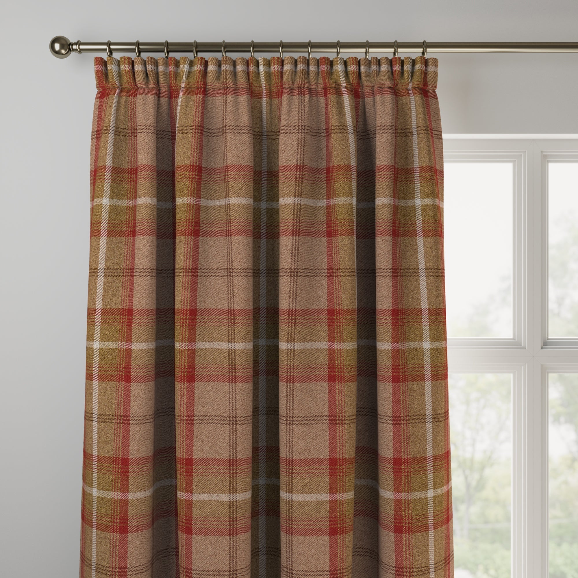 Highland Check Made to Measure Curtains Highland Check Rust