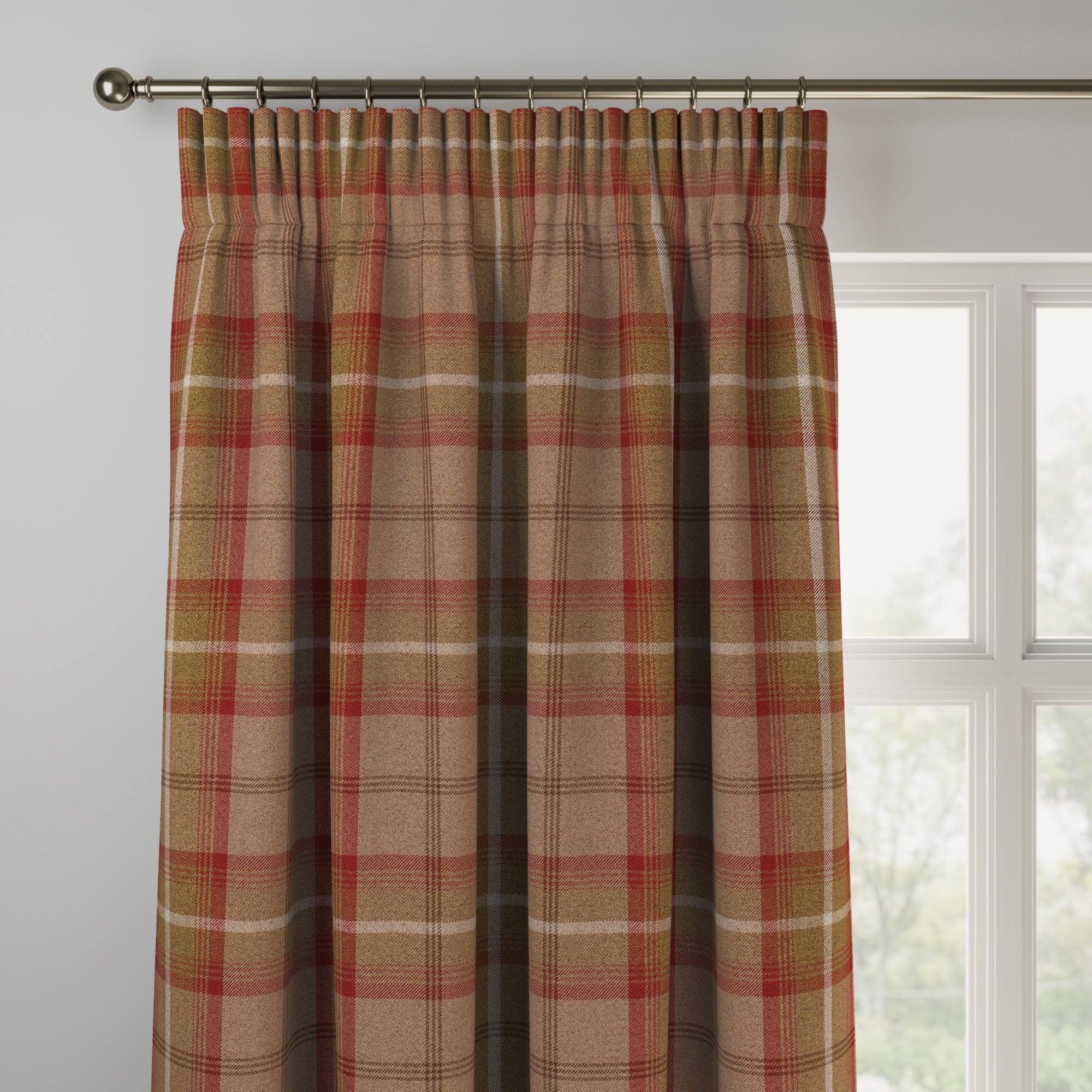 Highland Check Made to Measure Curtains Highland Check Rust