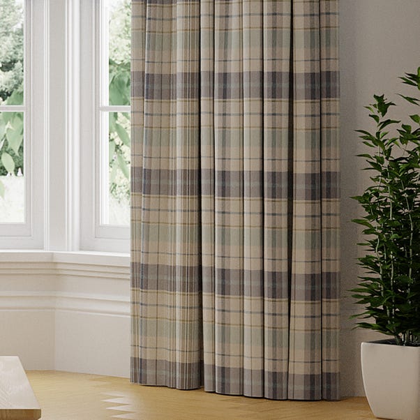 Nevis Check Made To Measure Curtains, How To Measure For Ready Made Curtains Dunelm