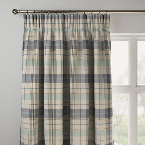 Nevis Check Made to Measure Curtains Nevis Check Seafoam