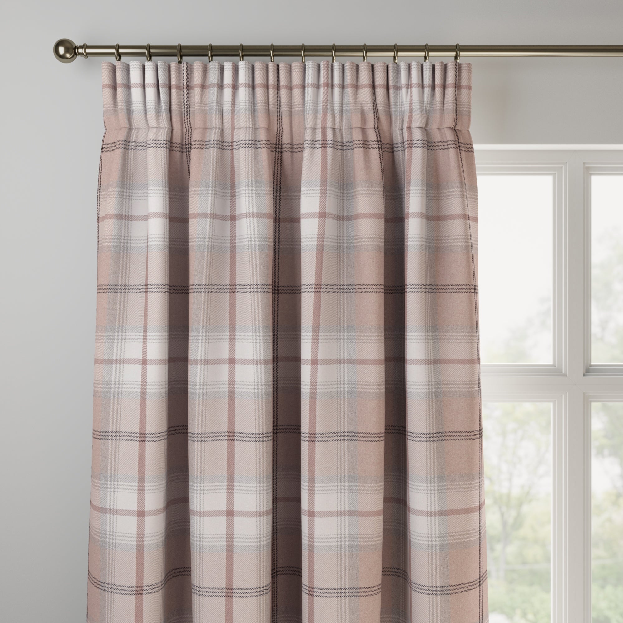 Highland Check Made to Measure Curtains Highland Check Blush