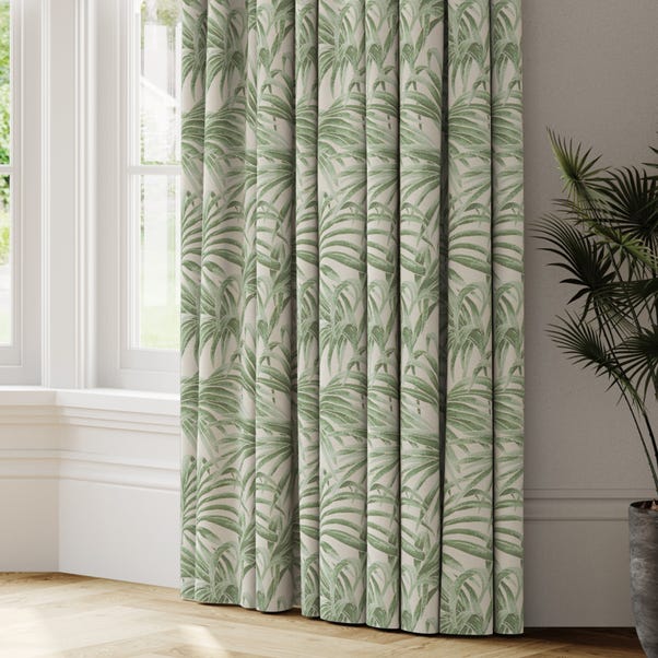 Palm Jacquard Made to Measure Curtains Palm Jacquard Green