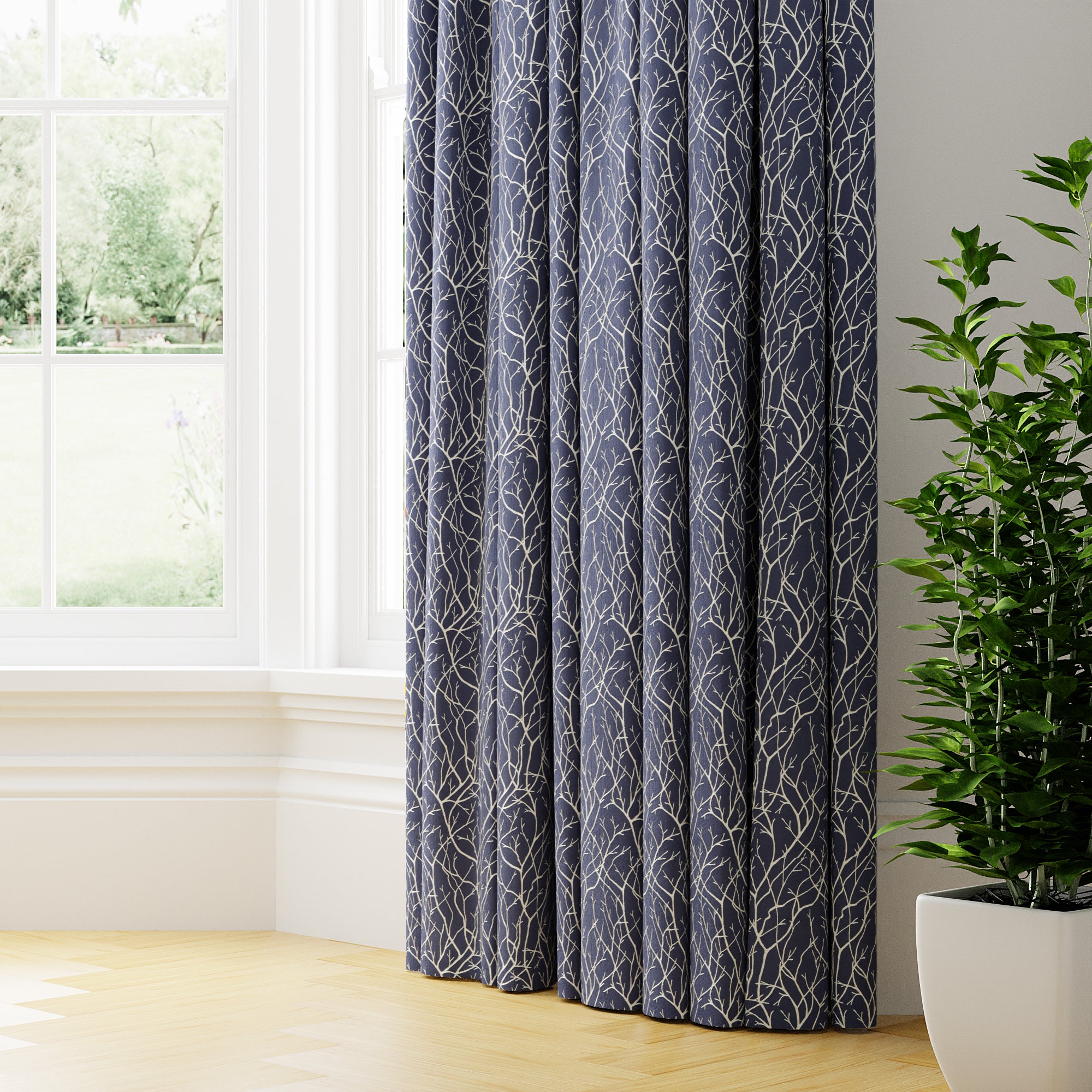 Maldon Made to Measure Curtains BlueWhite