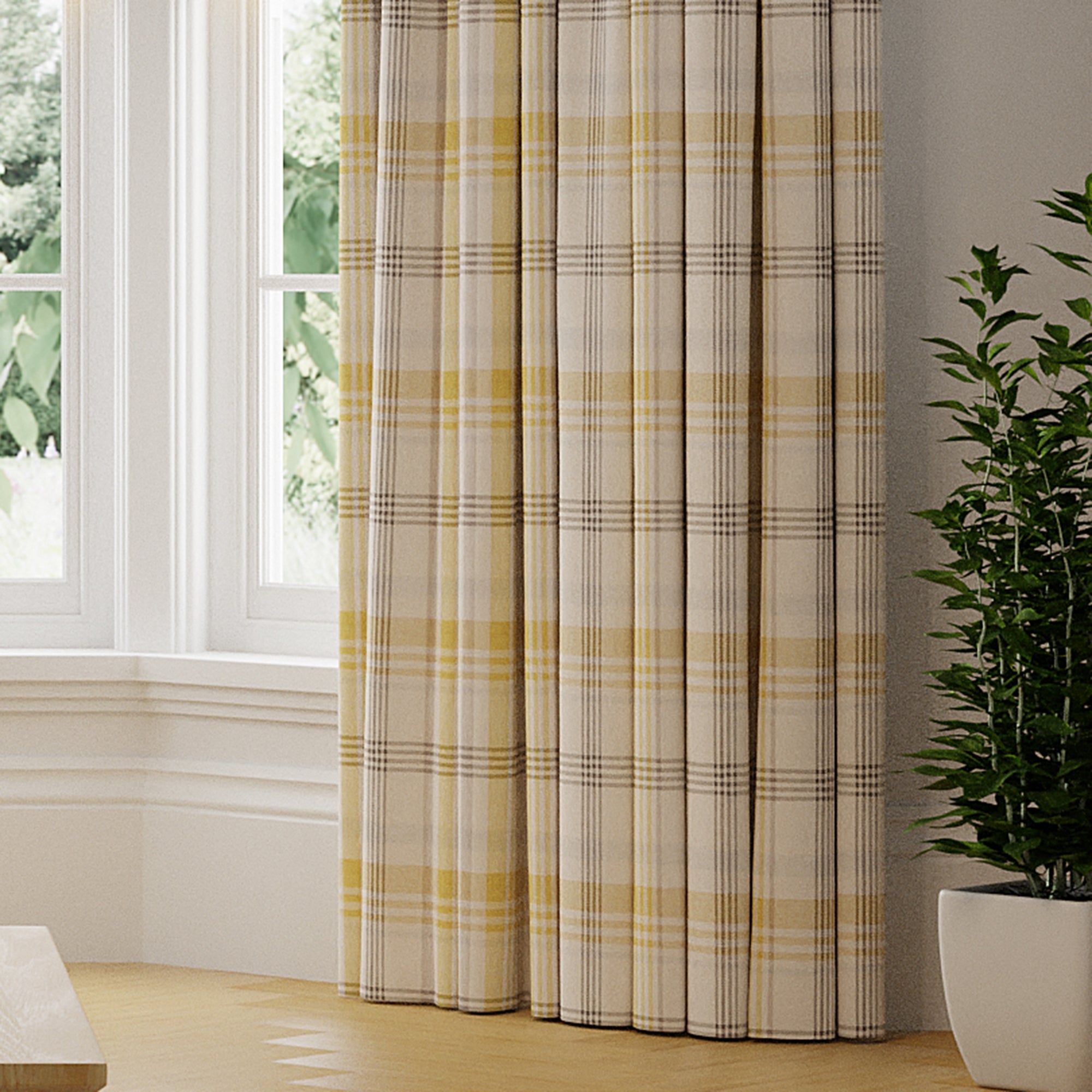 Melrose Check Made to Measure Curtains Melrose Ochre Check