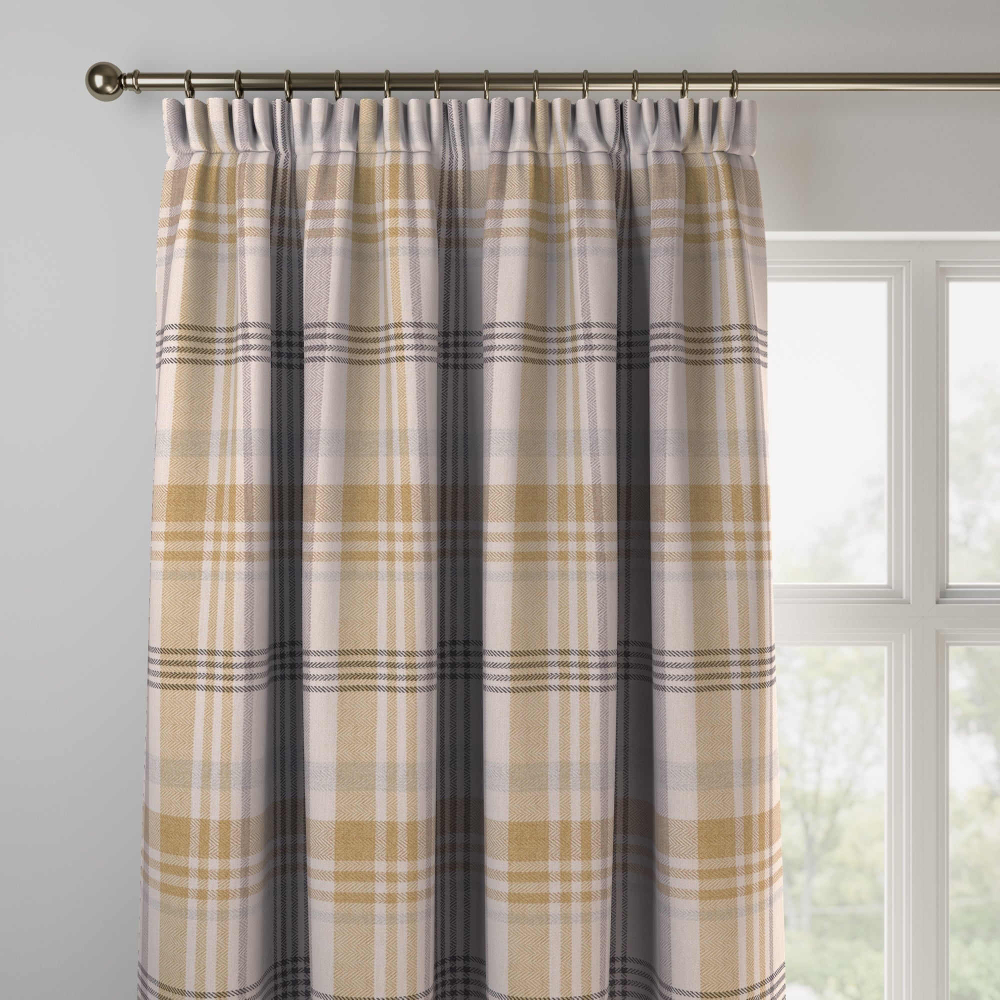 Melrose Check Made to Measure Curtains Melrose Ochre Check