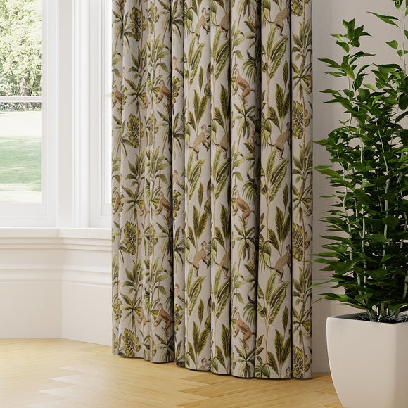 Monkey Made to Measure Curtains Monkey Printed Natural