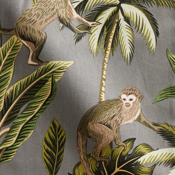 Monkey Made to Measure Curtains Monkey Printed Stone