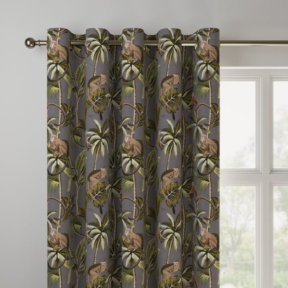 Monkey Made to Measure Curtains Monkey Printed Stone