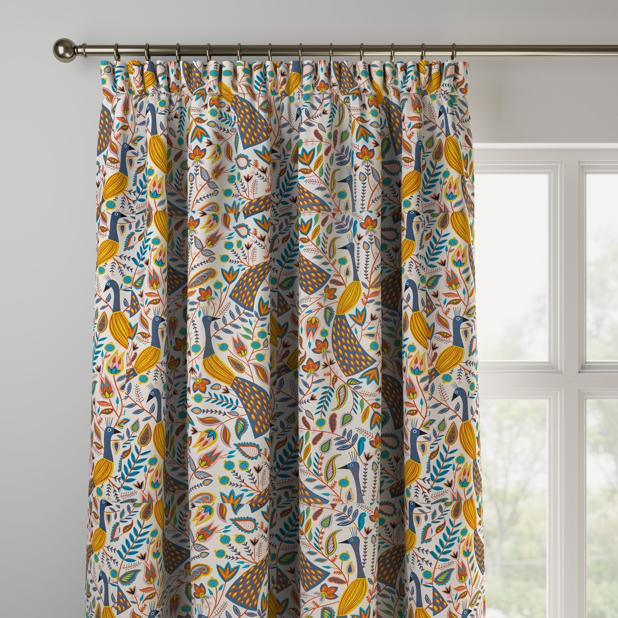 Peacock Made to Measure Curtains Peacock Ochre