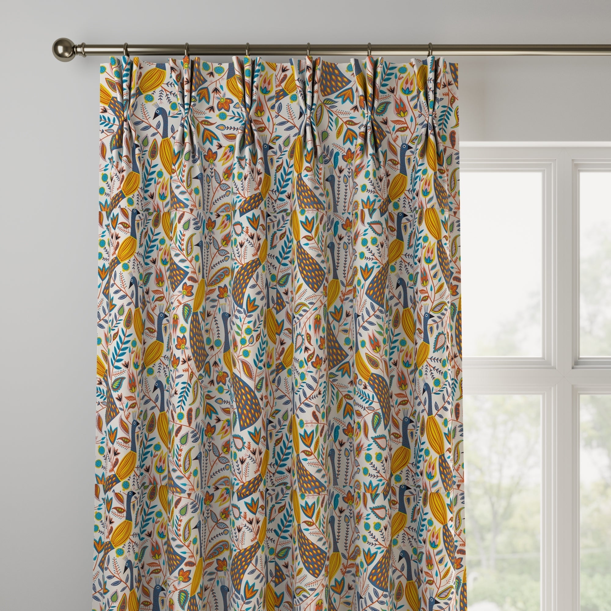 Peacock Made to Measure Curtains Peacock Ochre