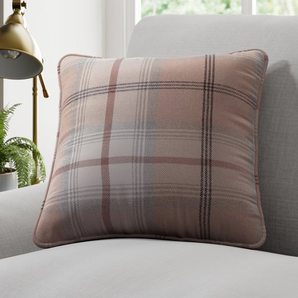 Pink and shop grey check cushions