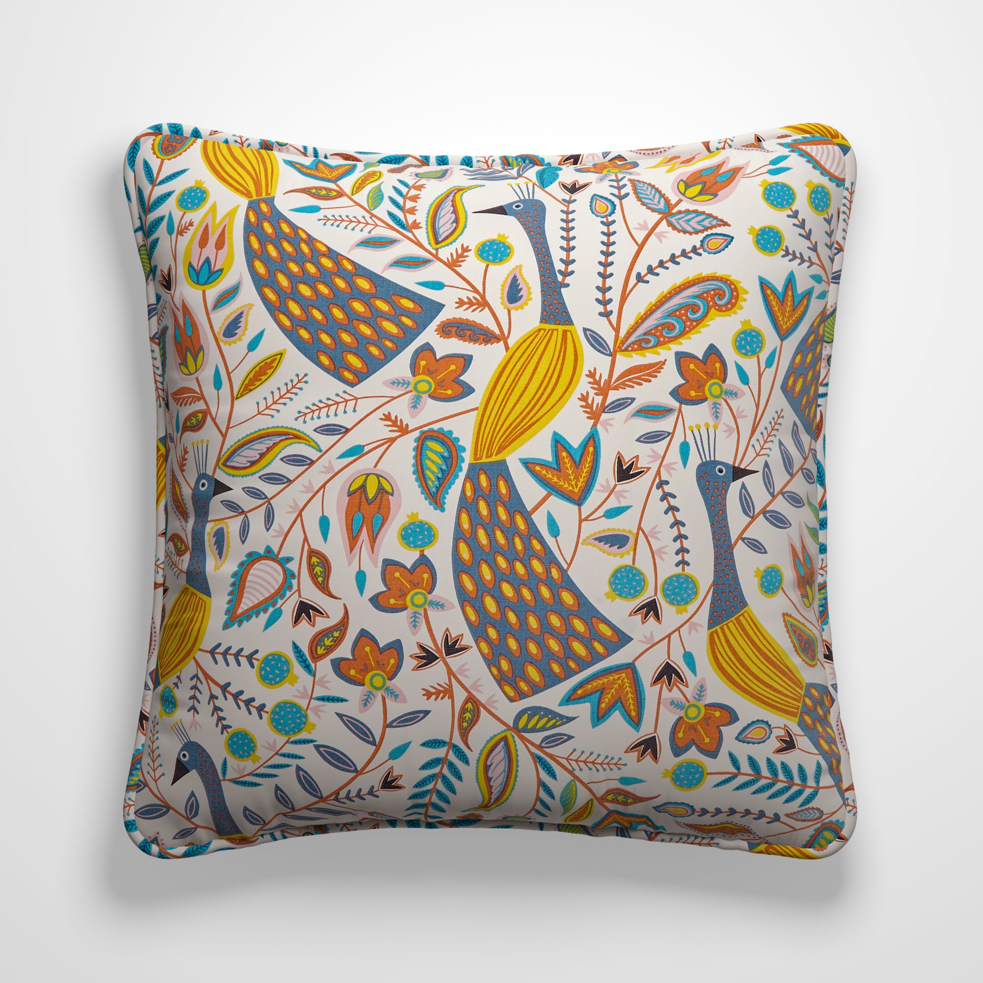 Peacock Made to Order Cushion Cover Peacock Ochre