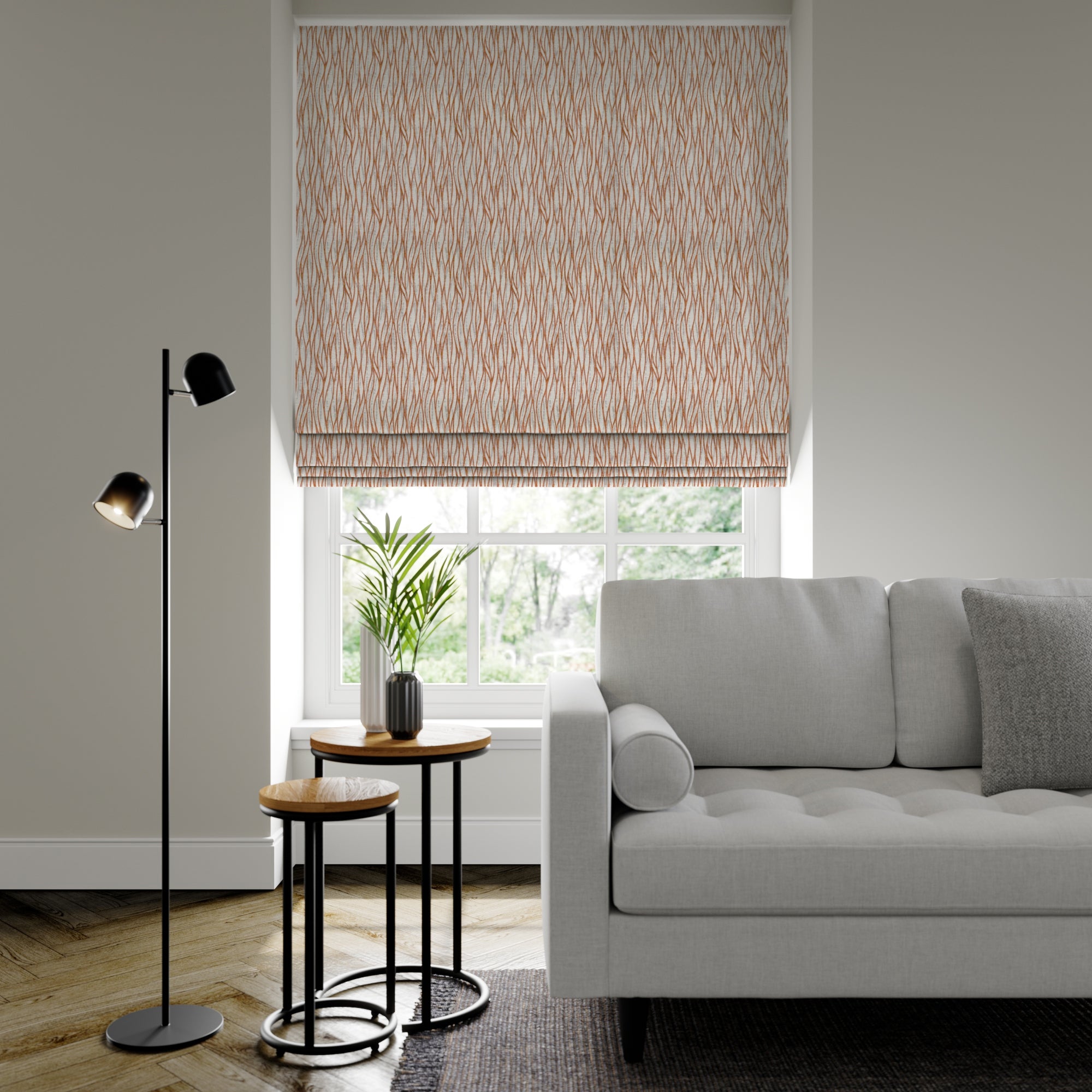 Linear Made to Measure Roman Blind Linear Burnt