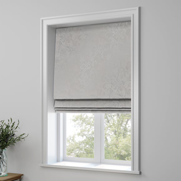 Brocatelle Made to Measure Roman Blind Brocatelle Grey