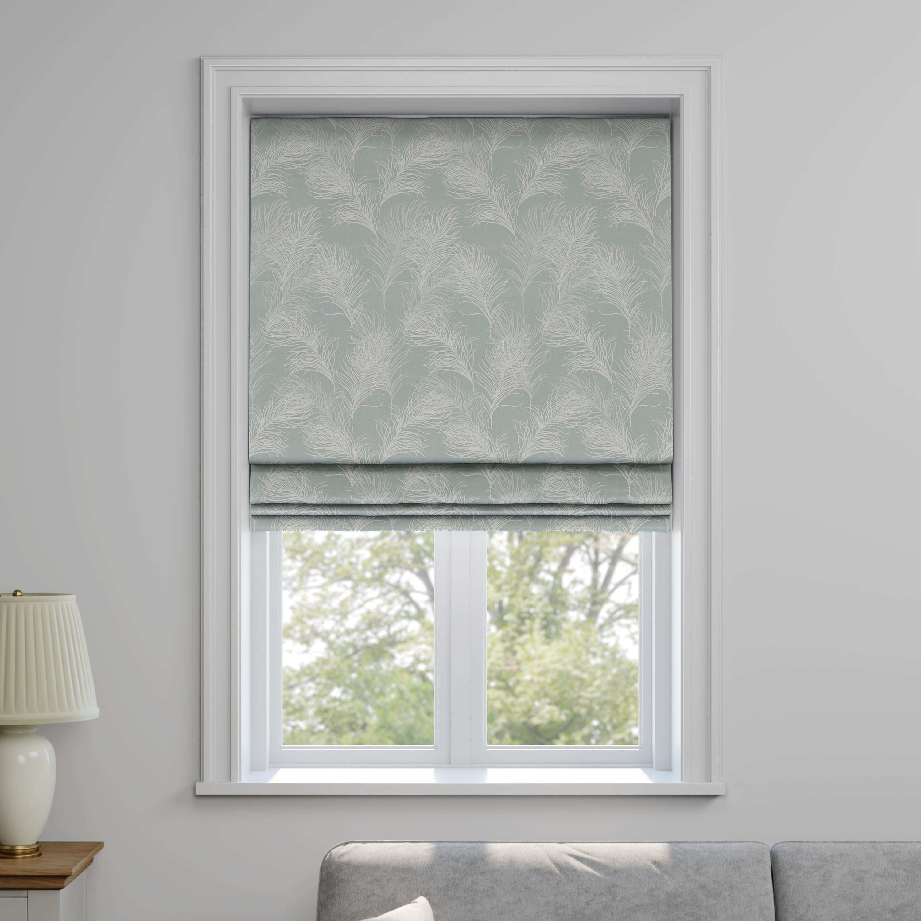 Feathers Made to Measure Roman Blind Feathers Duck Egg