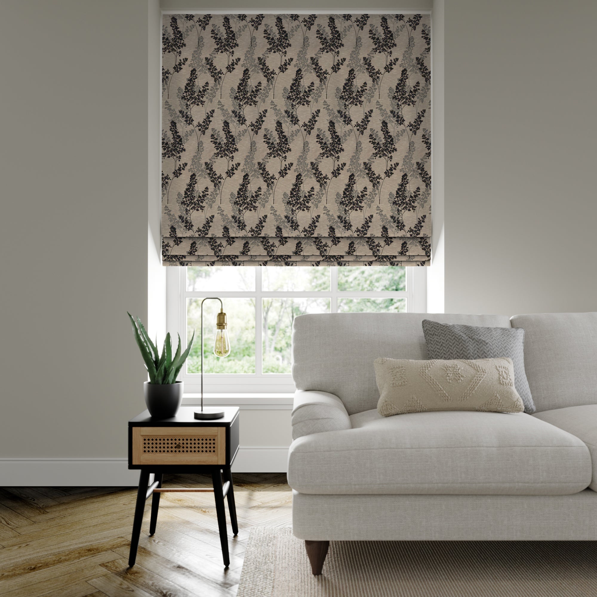 Leah Made to Measure Roman Blind Leah Charcoal
