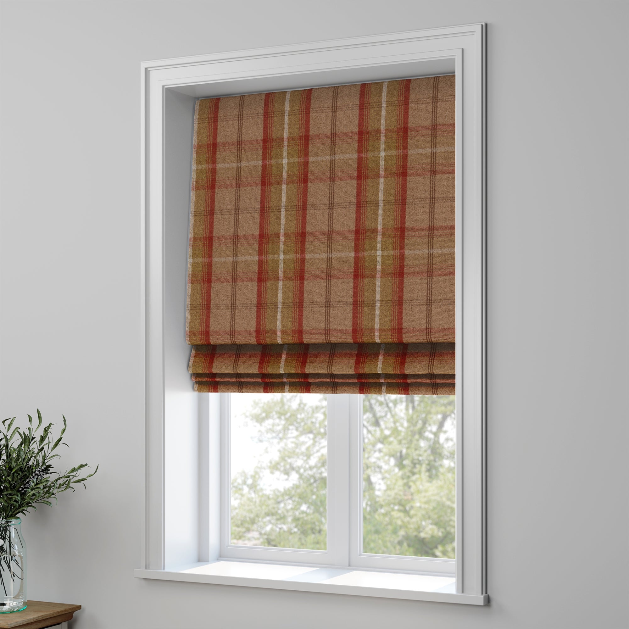 Highland Check Made to Measure Roman Blind Highland Check Rust