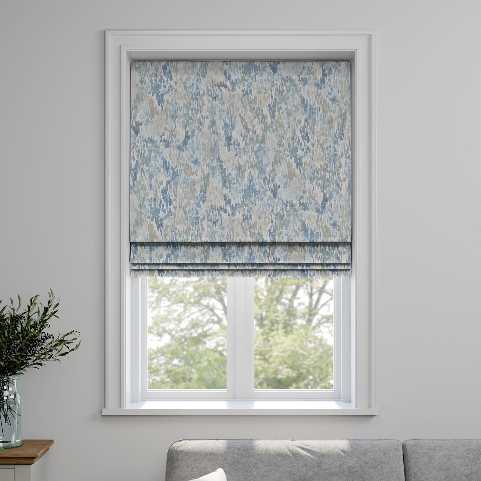 Waves Made to Measure Roman Blind Waves Blue