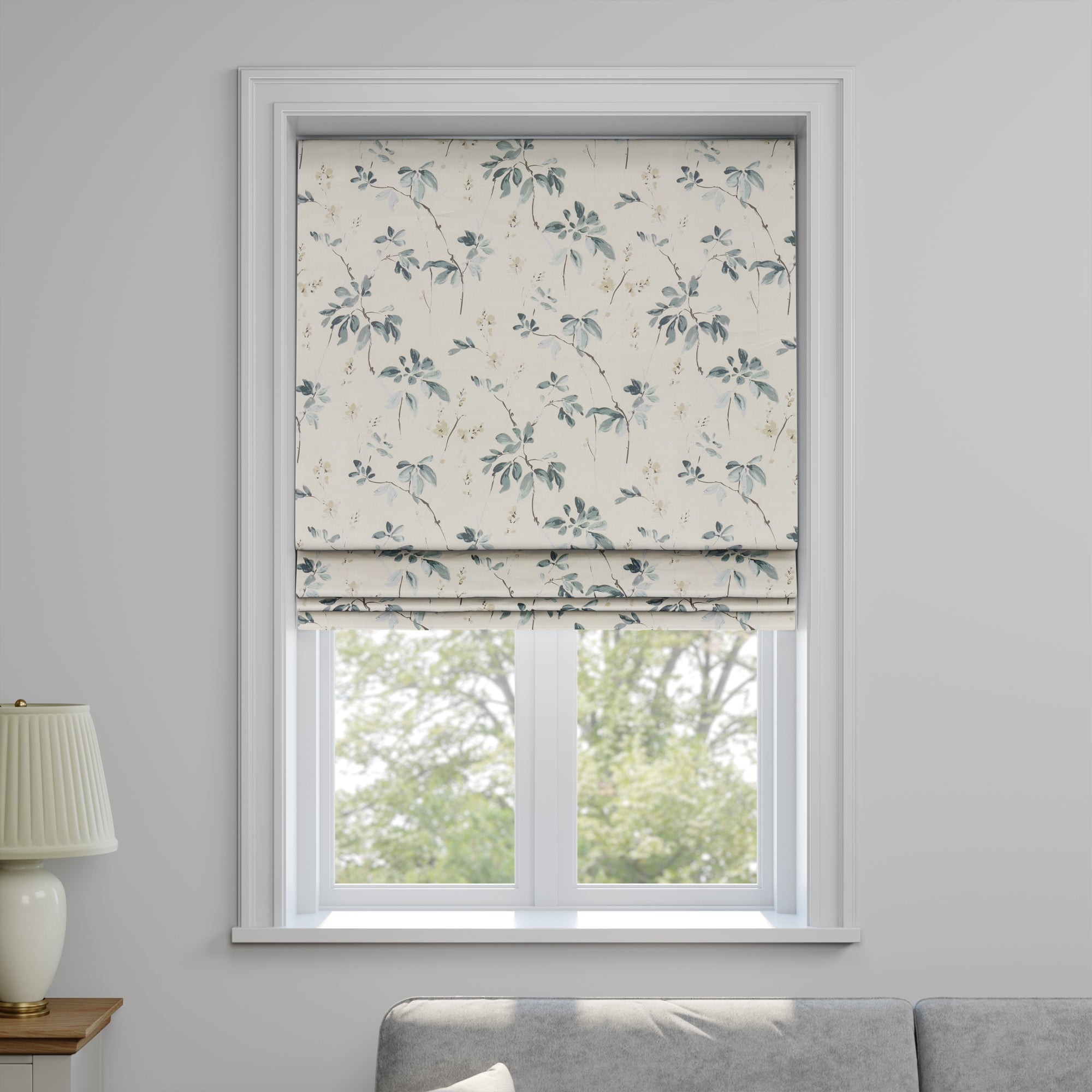 Oriental Made to Measure Roman Blind Oriental Burst Teal