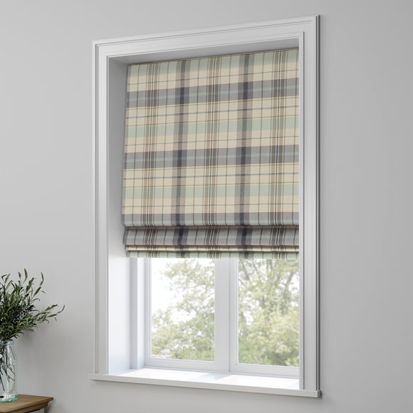Nevis Check Made to Measure Roman Blind Nevis Check Seafoam