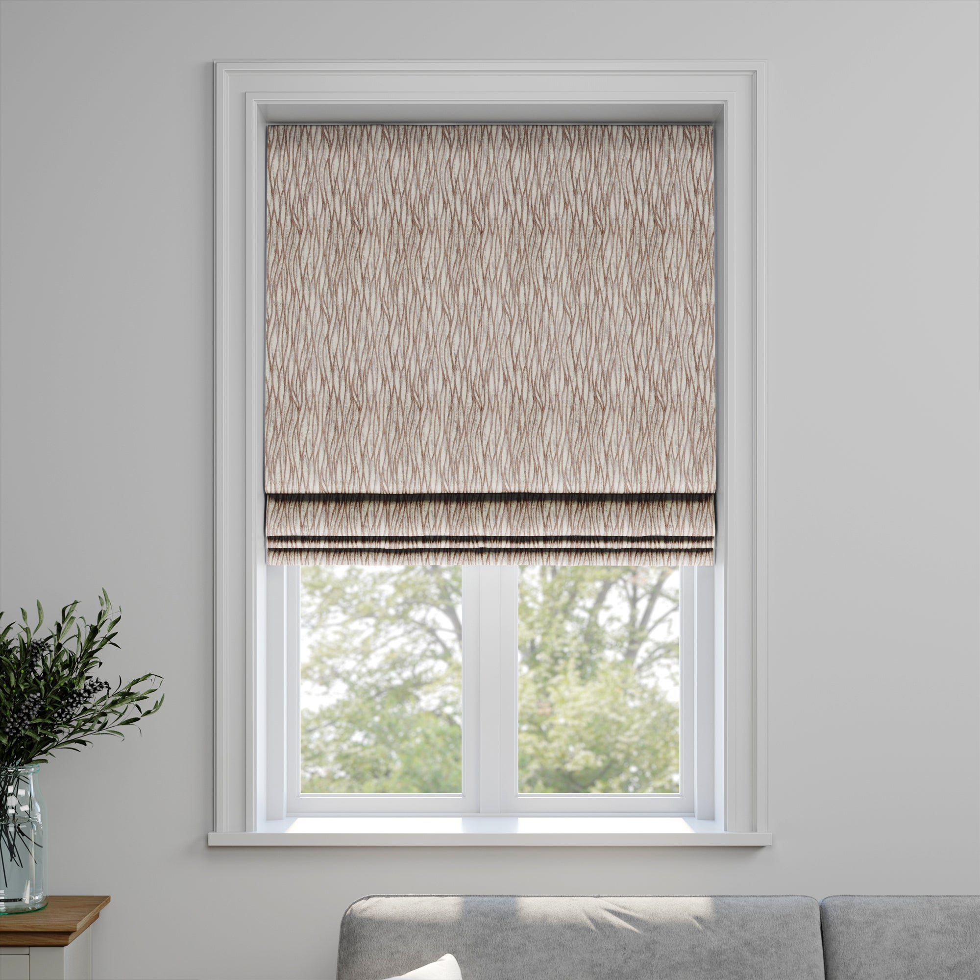 Linear Made to Measure Roman Blind Linear Blush