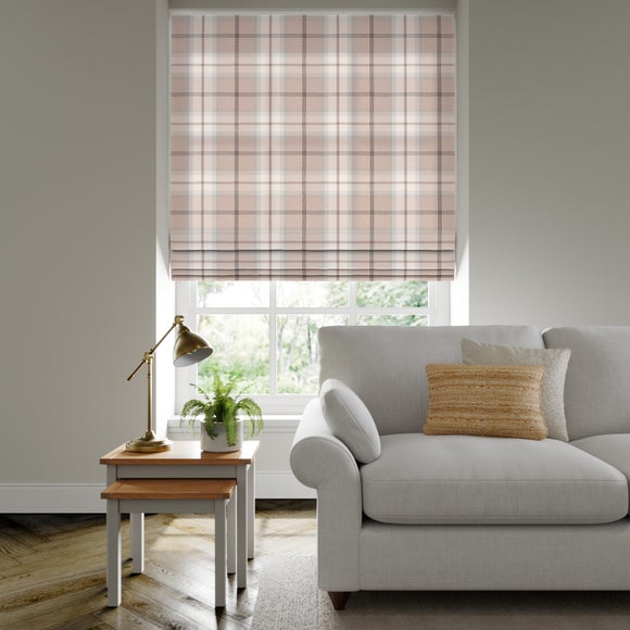 Highland Check Made to Measure Roman Blind Highland Check Blush