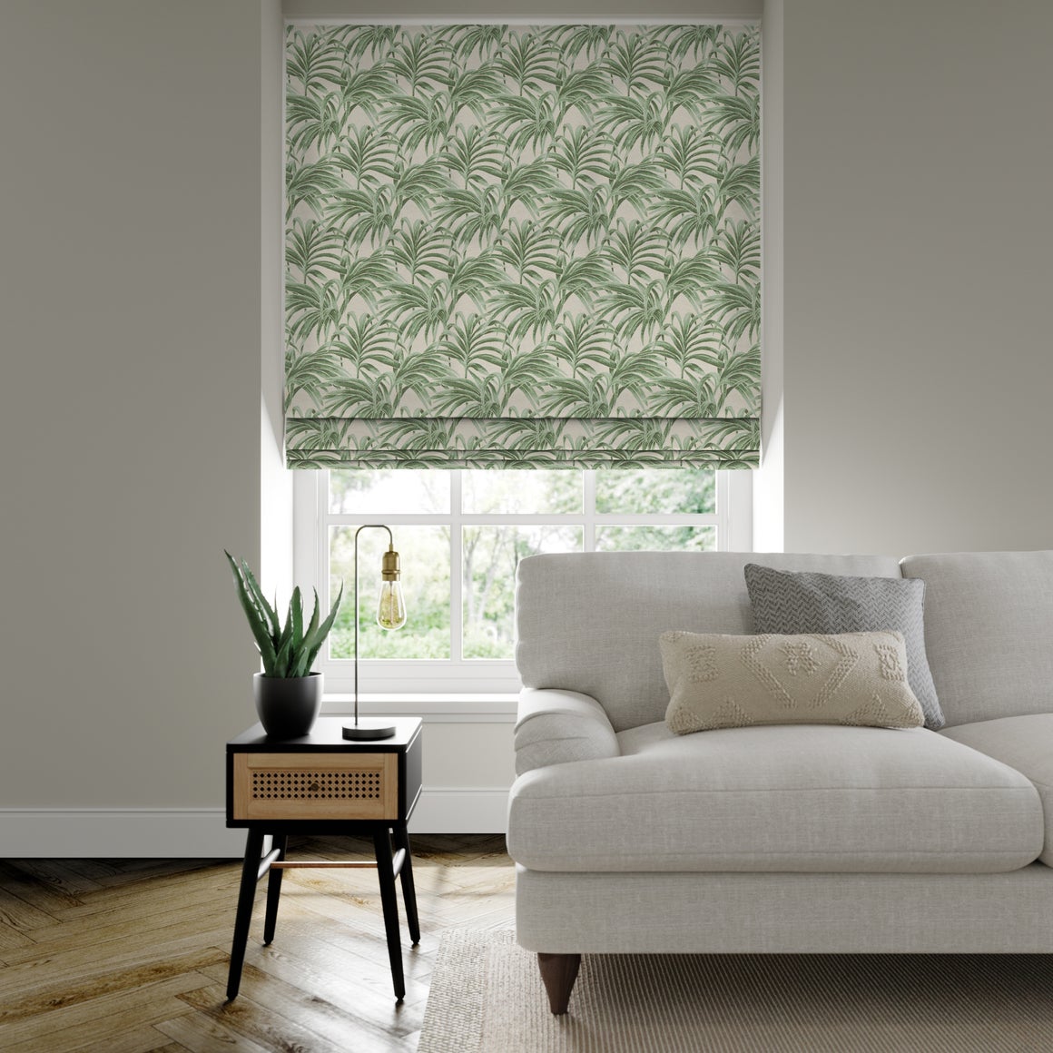 Palm Jacquard Made to Measure Roman Blind Dunelm