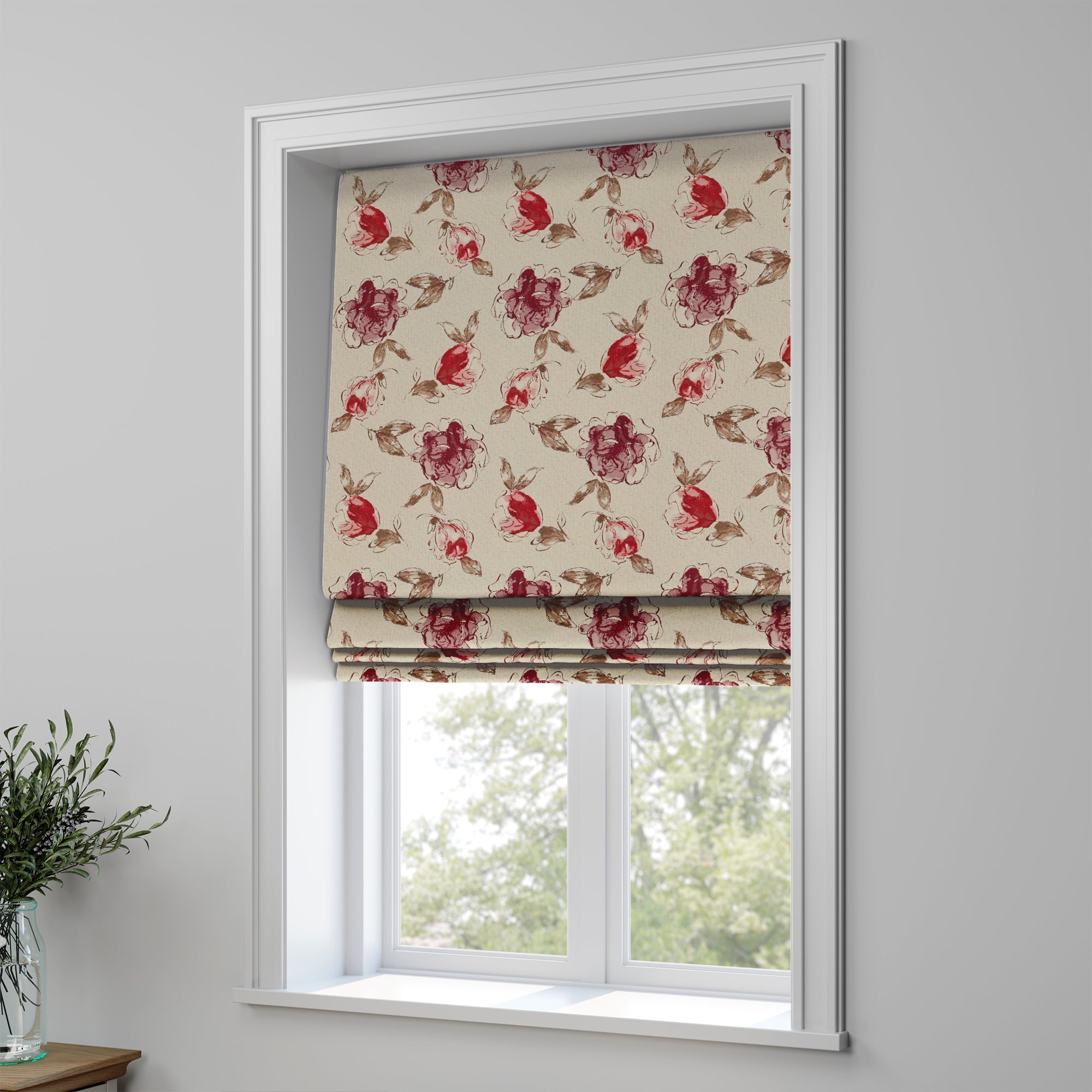 Courtney Made to Measure Roman Blind Courtney Woven Red