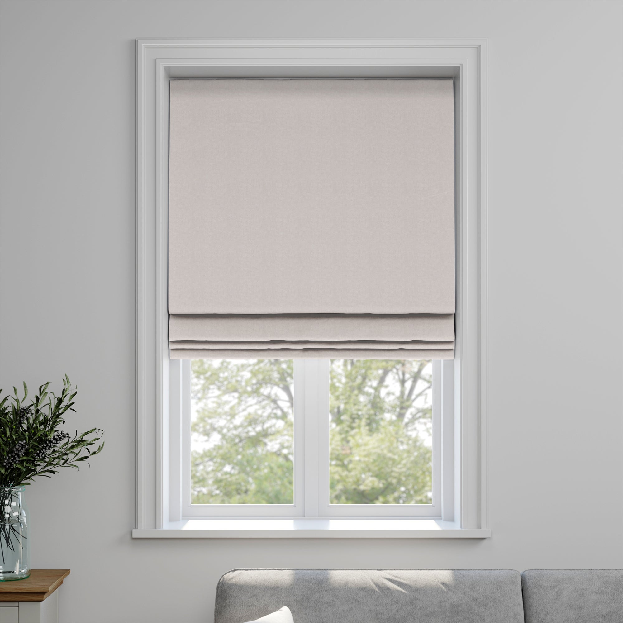 Nevis Made to Measure Roman Blind Nevis Jacquard Ivory