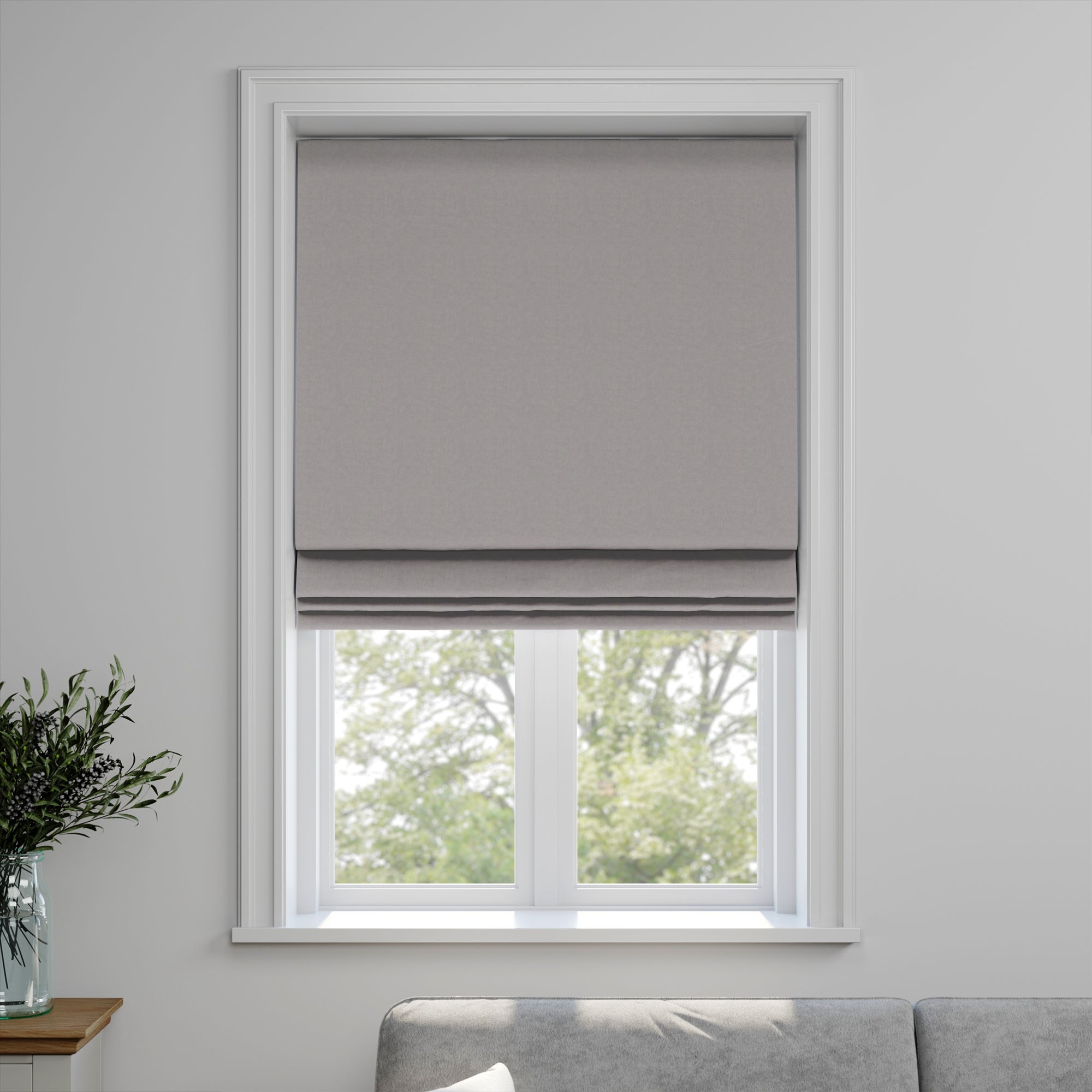 Nevis Made to Measure Roman Blind Nevis Jacquard Silver