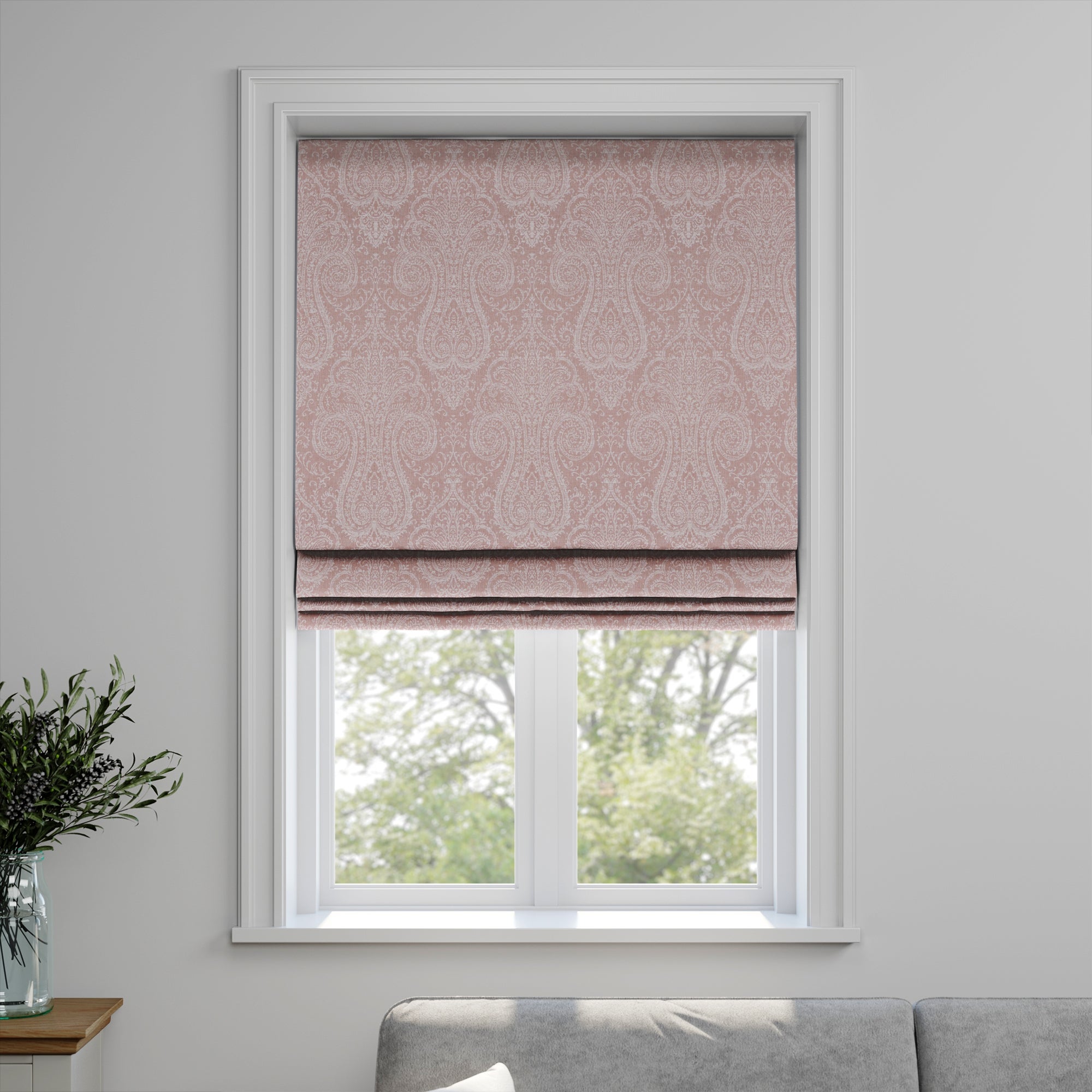 Giselle Made to Measure Roman Blind Giselle Printed Dusky Rose