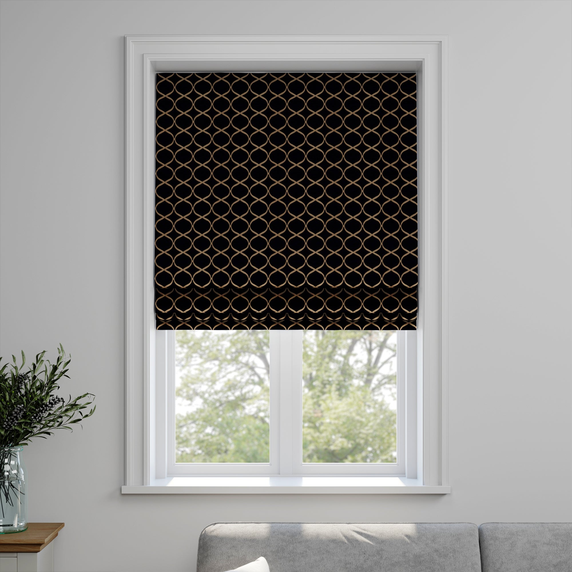 Trellis Made to Measure Roman Blind Trellis Indigo