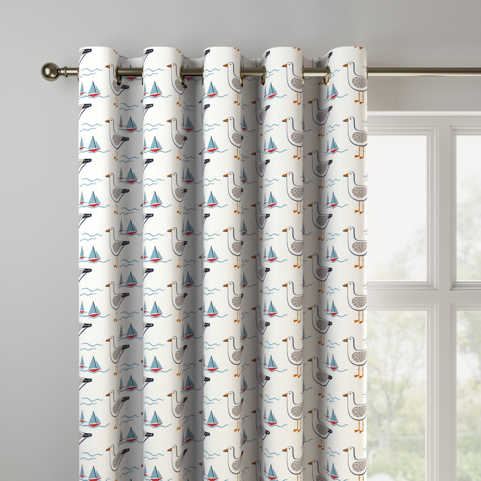 Coastal Gull Made to Measure Curtains Gull Multi