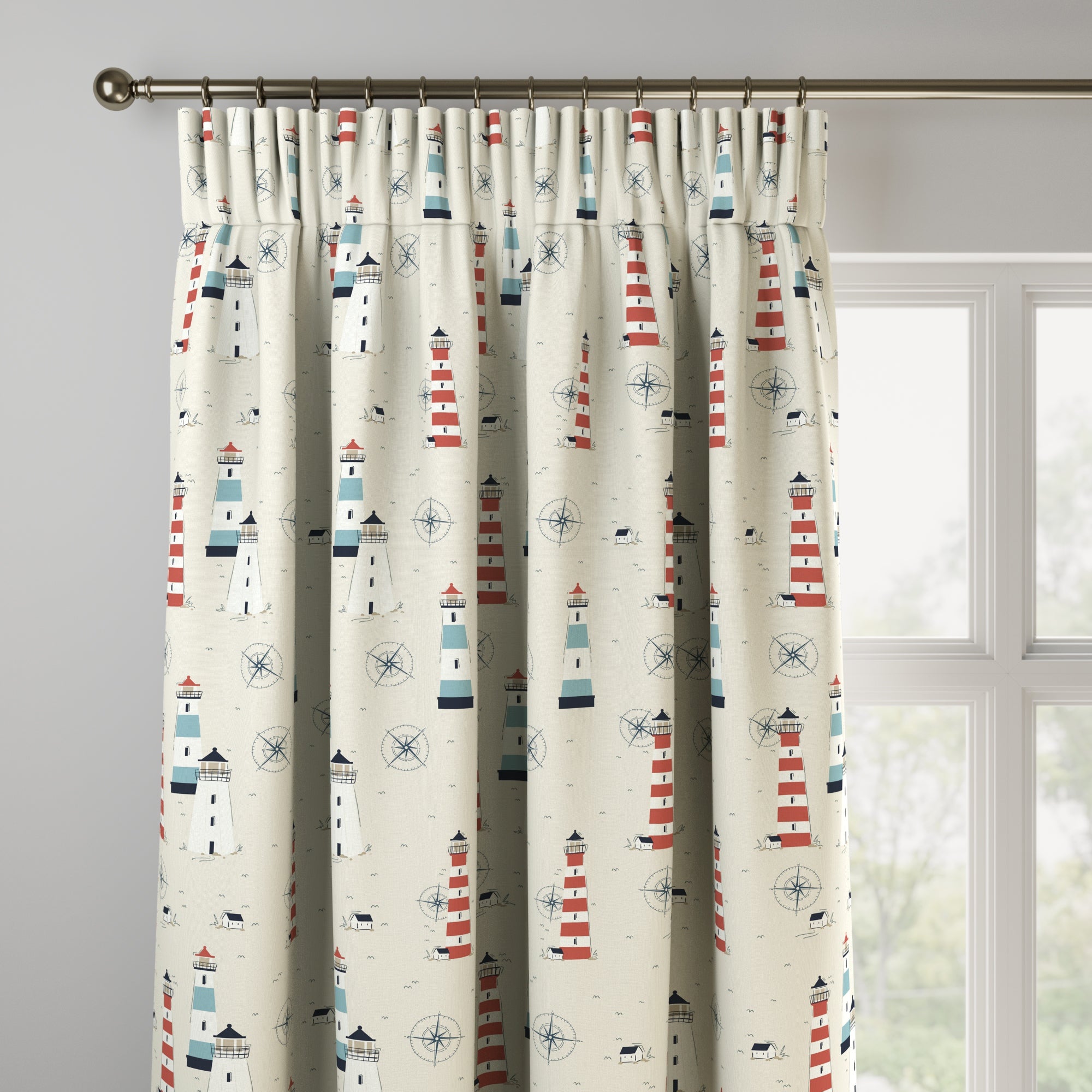 Coastal Lundy Made to Measure Curtains Lundy Multi
