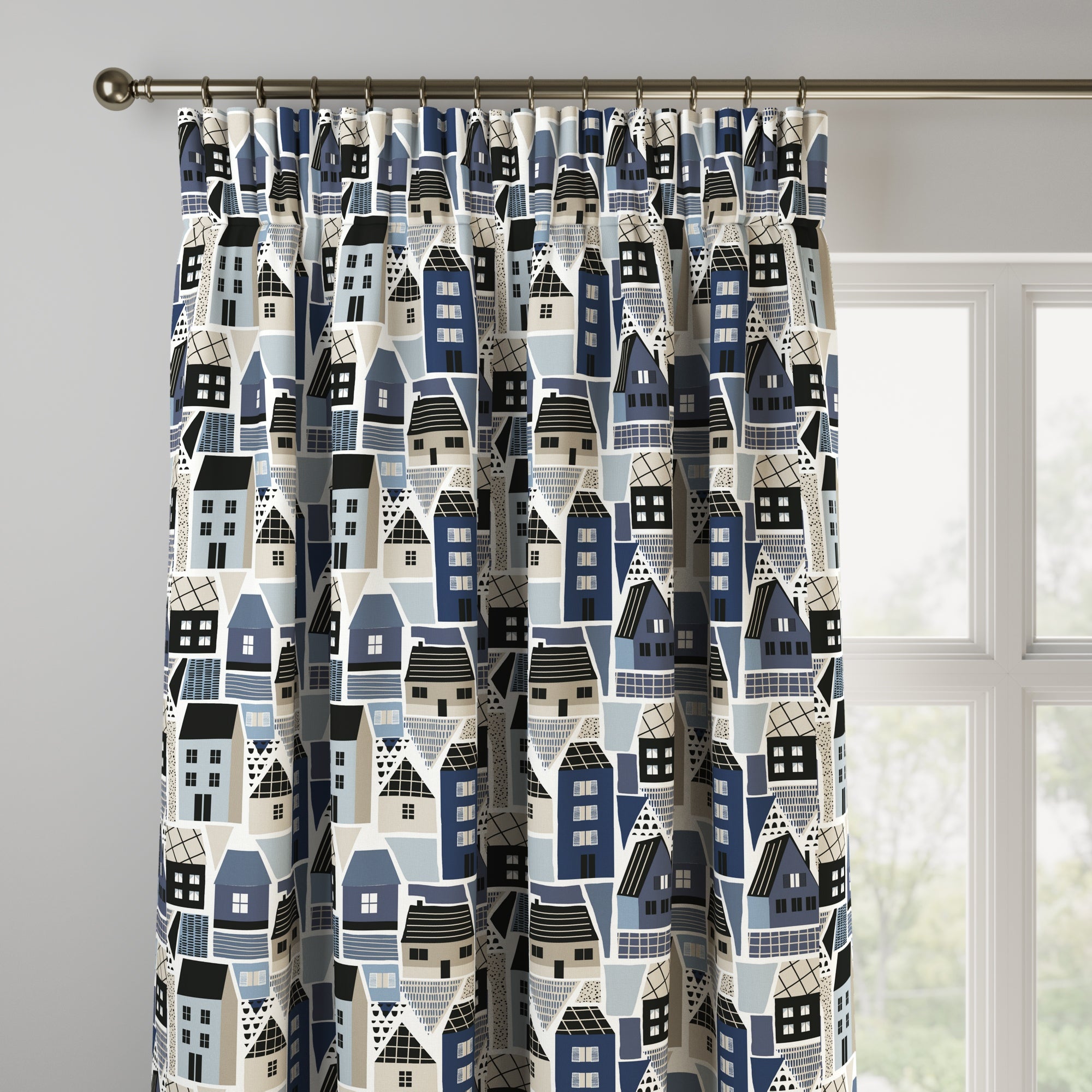 Coastal Clovelly Made to Measure Curtains Clovelly Navy