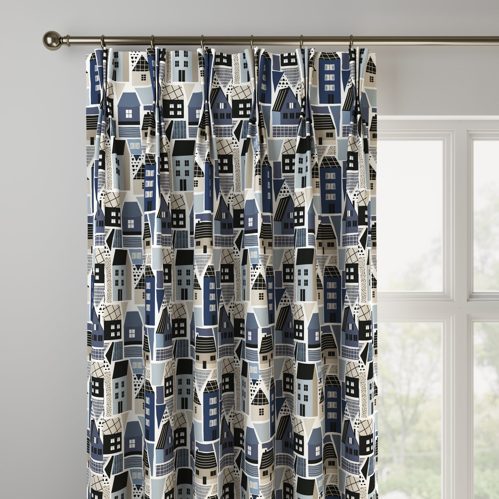 Coastal Clovelly Made to Measure Curtains Clovelly Navy