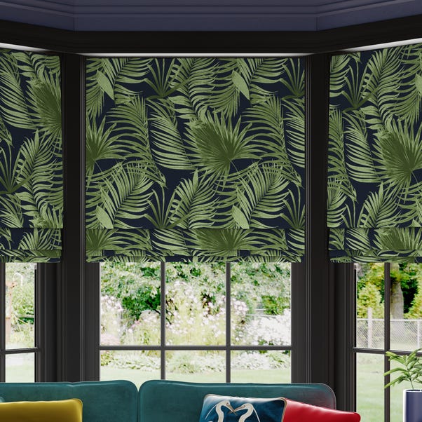Maximalist Palm Made to Measure Roman Blind Palm Ink