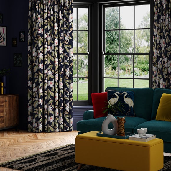 Maximalist Magnolia Made to Measure Curtains Magnolia Black
