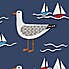 Coastal Gull Made to Measure Curtains Gull Navy