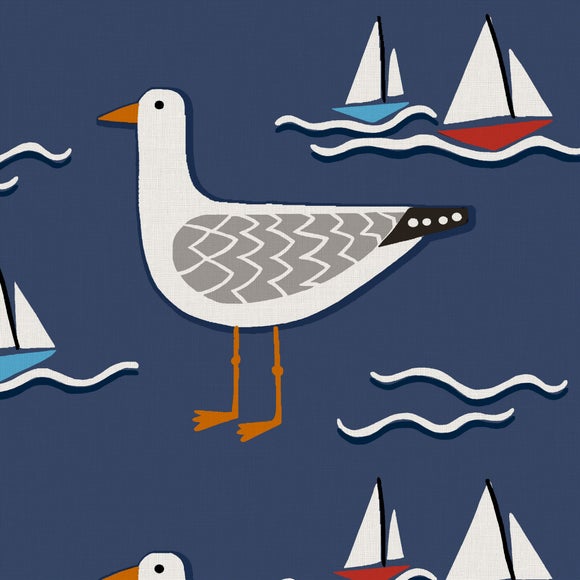Coastal Gull Made to Measure Curtains Gull Navy