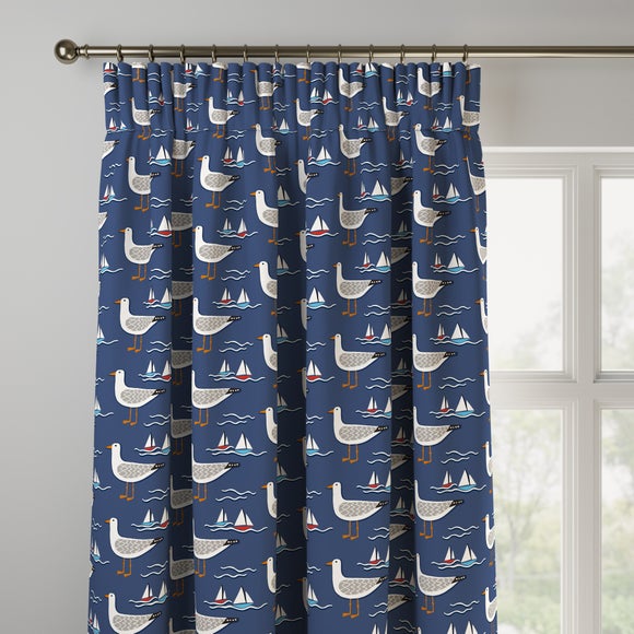 Coastal Gull Made to Measure Curtains Gull Navy