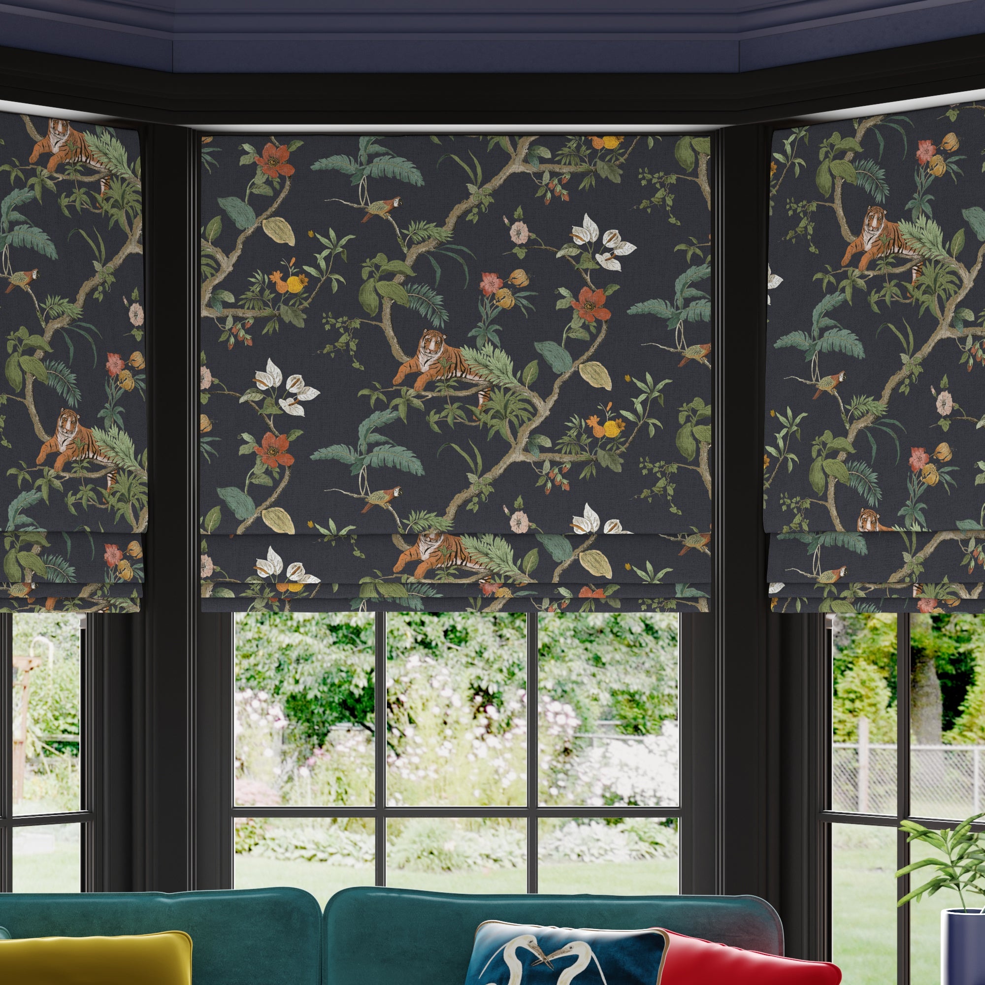 Maximalist Bengal Made to Measure Roman Blind Bengal Slate
