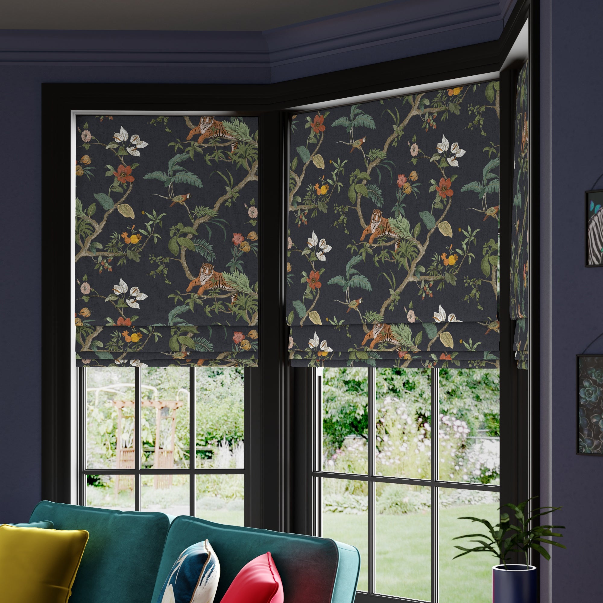 Maximalist Bengal Made to Measure Roman Blind Bengal Slate