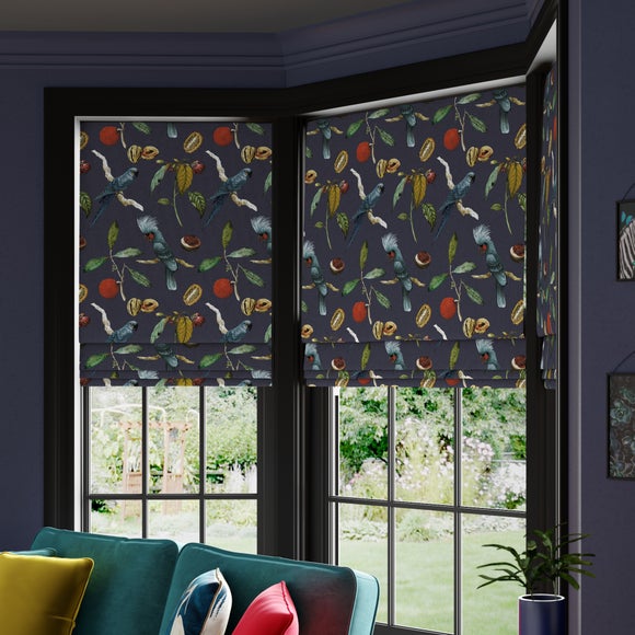 Maximalist Cockatoo Made to Measure Roman Blind Cockatoo Ink