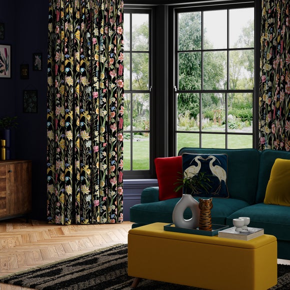 Maximalist Tropical Made to Measure Curtains Tropical Black